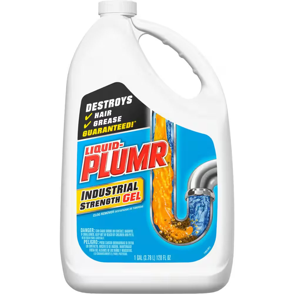 128 Oz. Industrial Strength Gel Drain Cleaner and Drain Unclogger
