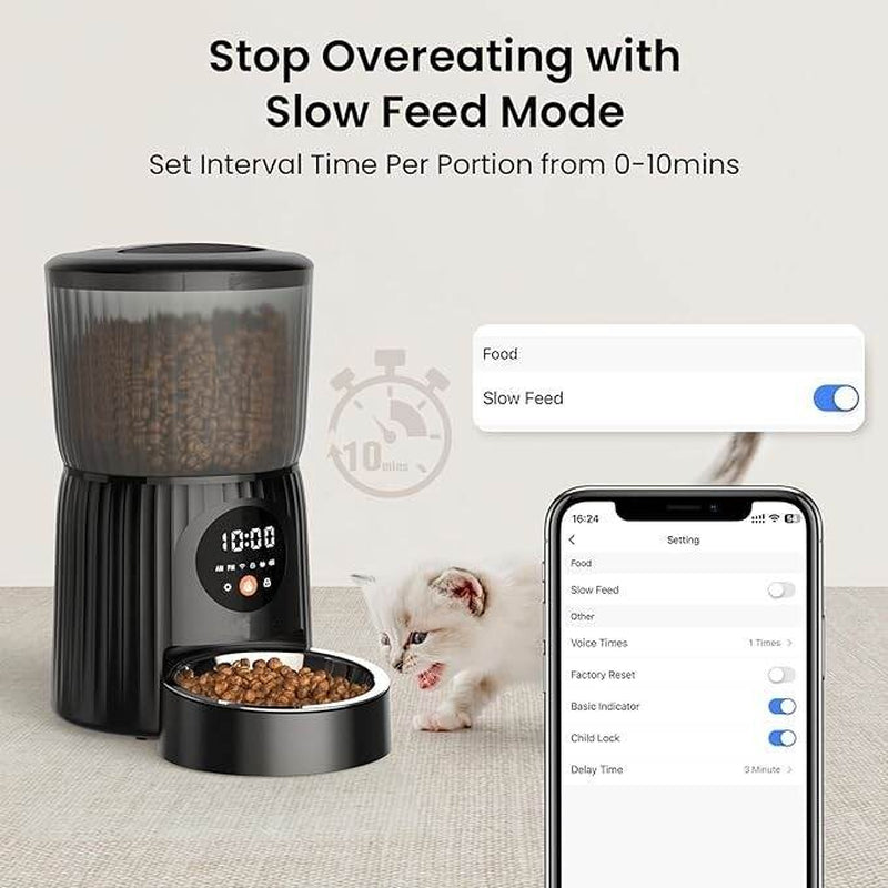 Comedero Automático Para Gatos, Comedero Inteligente Para Mascotas Con Wi-Fi.
