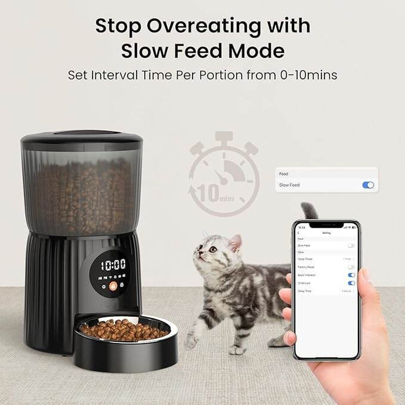 Comedero Automático Para Gatos, Comedero Inteligente Para Mascotas Con Wi-Fi.