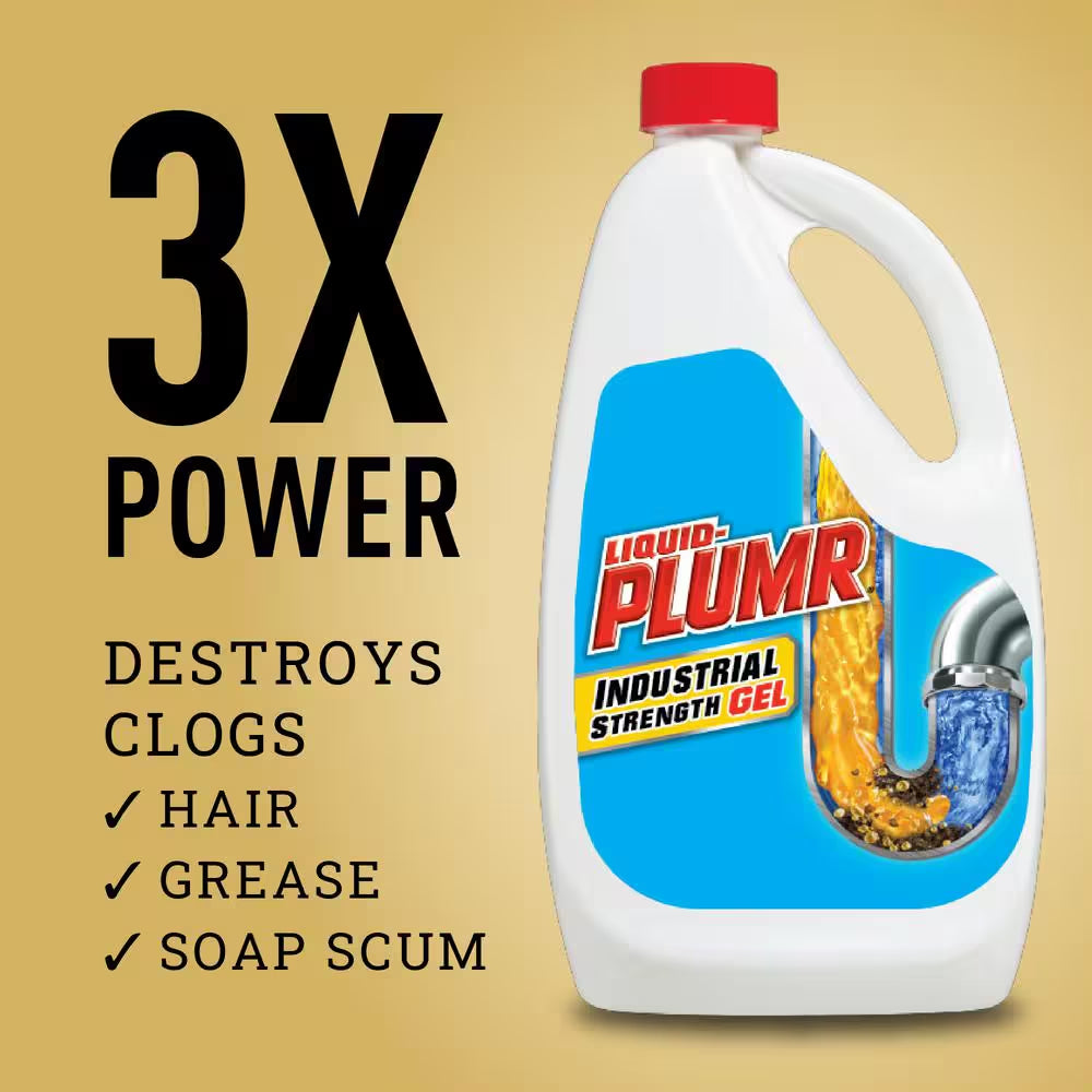 128 Oz. Industrial Strength Gel Drain Cleaner and Drain Unclogger